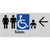 Unisex Accessible Toilets & Baby Change with Large Directional Arrow
