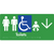 Unisex Accessible Toilets & Baby Change with Large Directional Arrow