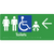 Unisex Accessible Toilets & Baby Change with Large Directional Arrow