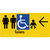 Unisex Accessible Toilets & Baby Change with Large Directional Arrow