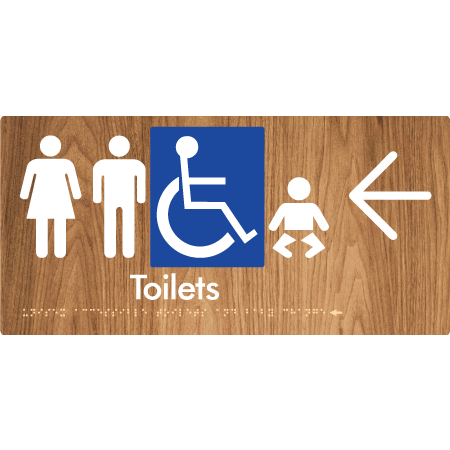 Unisex Accessible Toilets & Baby Change with Large Directional Arrow