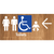 Unisex Accessible Toilets & Baby Change with Large Directional Arrow