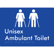 Braille Sign Unisex Ambulant Toilet - Braille Tactile Signs Aust. - BTS224n-blu - Custom Signs - Fast Shipping - High Quality - Australian Made &amp; Owned