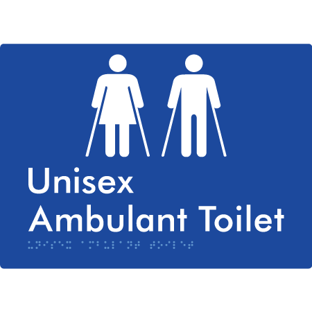 Braille Sign Unisex Ambulant Toilet - Braille Tactile Signs Aust. - BTS224n-blu - Custom Signs - Fast Shipping - High Quality - Australian Made &amp; Owned