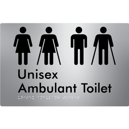 Braille Sign Unisex Ambulant Toilet - Braille Tactile Signs Aust. - BTS397-aliS - Custom Signs - Fast Shipping - High Quality - Australian Made &amp; Owned