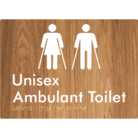 Braille Sign Unisex Ambulant Toilet - Braille Tactile Signs Aust. - BTS224n-wdg - Custom Signs - Fast Shipping - High Quality - Australian Made &amp; Owned