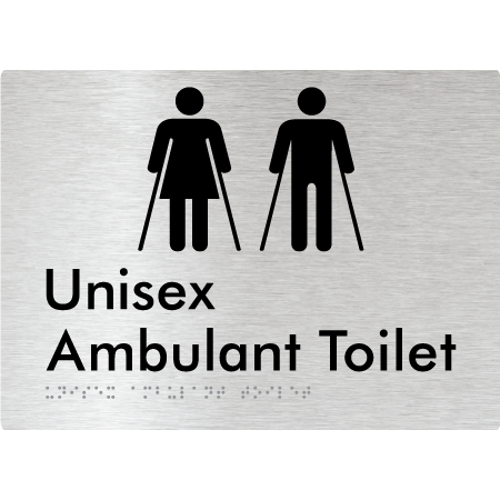 Braille Sign Unisex Ambulant Toilet - Braille Tactile Signs Aust. - BTS224n-aliB - Custom Signs - Fast Shipping - High Quality - Australian Made &amp; Owned