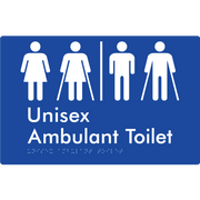 Braille Sign Unisex Ambulant Toilet with Airlock - Braille Tactile Signs Aust. - BTS397-AL-blu - Custom Signs - Fast Shipping - High Quality - Australian Made &amp; Owned