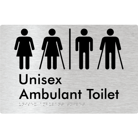 Braille Sign Unisex Ambulant Toilet with Airlock - Braille Tactile Signs Aust. - BTS397-AL-aliB - Custom Signs - Fast Shipping - High Quality - Australian Made &amp; Owned