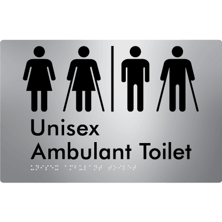 Braille Sign Unisex Ambulant Toilet with Airlock - Braille Tactile Signs Aust. - BTS397-AL-aliS - Custom Signs - Fast Shipping - High Quality - Australian Made &amp; Owned