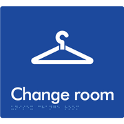 Braille Sign Unisex Change Room - Braille Tactile Signs Aust. - BTS144-blu - Custom Signs - Fast Shipping - High Quality - Australian Made &amp; Owned