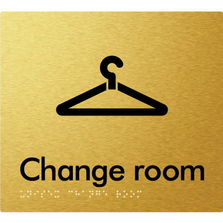 Braille Sign Unisex Change Room - Braille Tactile Signs Aust. - BTS144-aliG - Custom Signs - Fast Shipping - High Quality - Australian Made &amp; Owned