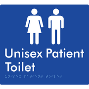 Braille Sign Unisex Patient Toilet - Braille Tactile Signs Aust. - BTS352-blu - Custom Signs - Fast Shipping - High Quality - Australian Made &amp; Owned