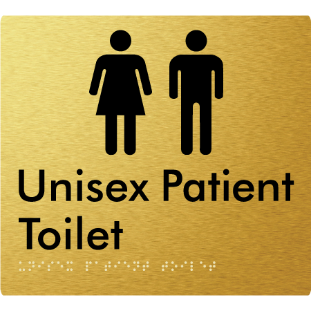 Braille Sign Unisex Patient Toilet - Braille Tactile Signs Aust. - BTS352-aliG - Custom Signs - Fast Shipping - High Quality - Australian Made &amp; Owned