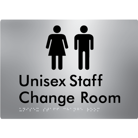 Braille Sign Unisex Staff Change Room - Braille Tactile Signs Aust. - BTS344-aliS - Custom Signs - Fast Shipping - High Quality - Australian Made &amp; Owned