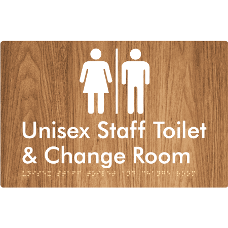 Braille Sign Unisex Staff Toilet & Change Room with Air Lock - Braille Tactile Signs Aust. - BTS388-AL-wdg - Custom Signs - Fast Shipping - High Quality - Australian Made &amp; Owned