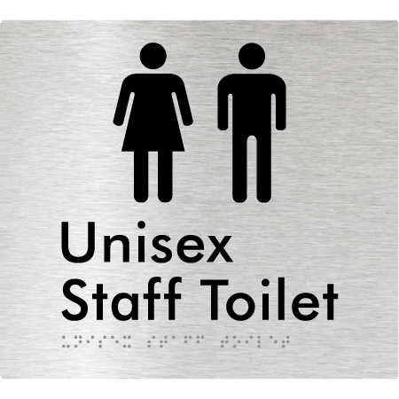 Braille Sign Unisex Staff Toilet - Braille Tactile Signs Aust. - BTS42n-aliB - Custom Signs - Fast Shipping - High Quality - Australian Made &amp; Owned