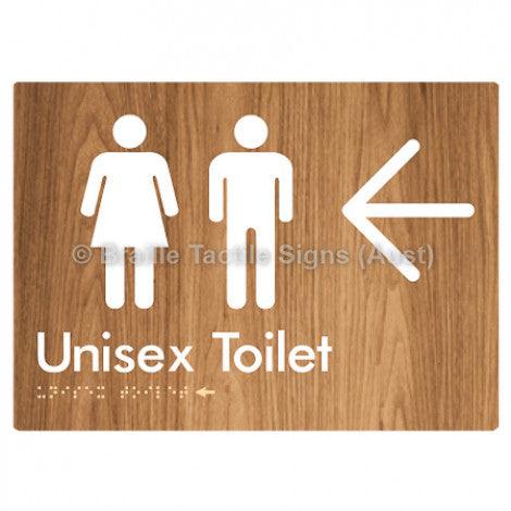 Braille Sign Unisex Toilet w/ Large Arrow - Braille Tactile Signs (Aust) - BTS03->L-wdg - Fully Custom Signs - Fast Shipping - High Quality - Australian Made &amp; Owned
