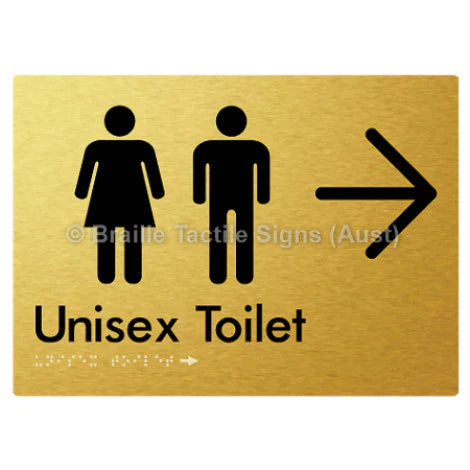 Braille Sign Unisex Toilet w/ Large Arrow - Braille Tactile Signs (Aust) - BTS03->R-aliG - Fully Custom Signs - Fast Shipping - High Quality - Australian Made &amp; Owned