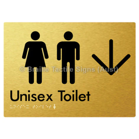 Braille Sign Unisex Toilet w/ Large Arrow - Braille Tactile Signs (Aust) - BTS03->D-aliG - Fully Custom Signs - Fast Shipping - High Quality - Australian Made &amp; Owned