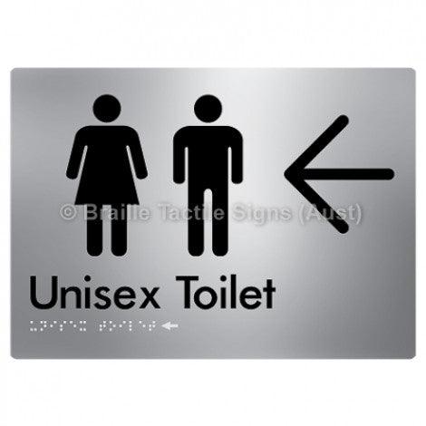 Braille Sign Unisex Toilet w/ Large Arrow - Braille Tactile Signs (Aust) - BTS03->L-aliS - Fully Custom Signs - Fast Shipping - High Quality - Australian Made &amp; Owned