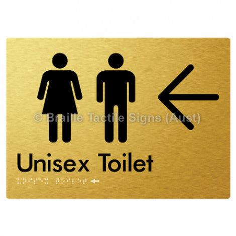 Braille Sign Unisex Toilet w/ Large Arrow - Braille Tactile Signs (Aust) - BTS03->L-aliG - Fully Custom Signs - Fast Shipping - High Quality - Australian Made &amp; Owned