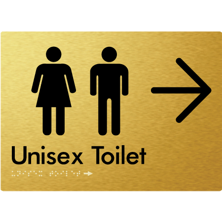Braille Sign Unisex Toilet with Large Arrow - Braille Tactile Signs Aust. - BTS03->R-aliG - Custom Signs - Fast Shipping - High Quality - Australian Made &amp; Owned