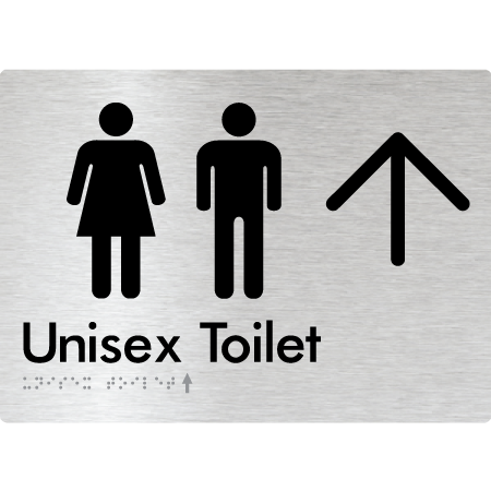 Braille Sign Unisex Toilet with Large Arrow - Braille Tactile Signs Aust. - BTS03->U-aliB - Custom Signs - Fast Shipping - High Quality - Australian Made &amp; Owned