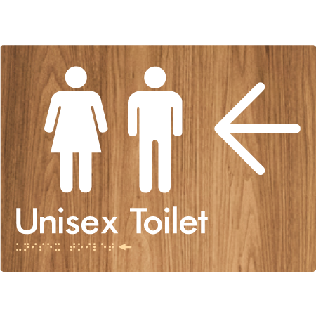 Braille Sign Unisex Toilet with Large Arrow - Braille Tactile Signs Aust. - BTS03->L-wdg - Custom Signs - Fast Shipping - High Quality - Australian Made &amp; Owned