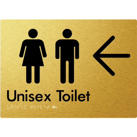 Braille Sign Unisex Toilet with Large Arrow - Braille Tactile Signs Aust. - BTS03->L-aliG - Custom Signs - Fast Shipping - High Quality - Australian Made &amp; Owned