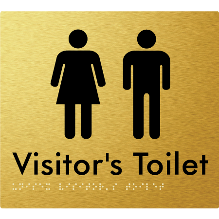 Braille Sign Unisex Visitor's Toilet - Braille Tactile Signs Aust. - BTS131-aliG - Custom Signs - Fast Shipping - High Quality - Australian Made &amp; Owned