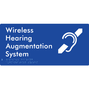 Braille Sign Wireless Hearing Augmentation System - Braille Tactile Signs Aust. - BTS437-blu - Custom Signs - Fast Shipping - High Quality - Australian Made &amp; Owned