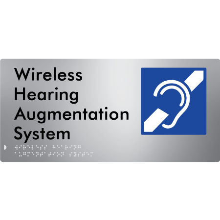 Braille Sign Wireless Hearing Augmentation System - Braille Tactile Signs Aust. - BTS437-aliS - Custom Signs - Fast Shipping - High Quality - Australian Made &amp; Owned