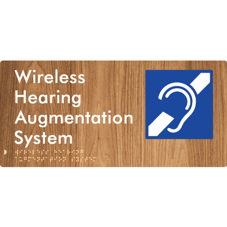 Braille Sign Wireless Hearing Augmentation System - Braille Tactile Signs Aust. - BTS437-wdg - Custom Signs - Fast Shipping - High Quality - Australian Made &amp; Owned