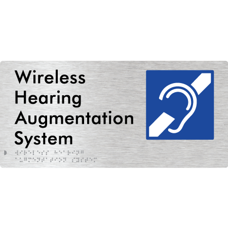 Braille Sign Wireless Hearing Augmentation System - Braille Tactile Signs Aust. - BTS437-aliB - Custom Signs - Fast Shipping - High Quality - Australian Made &amp; Owned