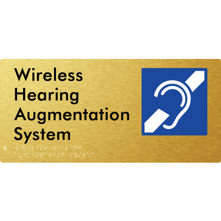 Braille Sign Wireless Hearing Augmentation System - Braille Tactile Signs Aust. - BTS437-aliG - Custom Signs - Fast Shipping - High Quality - Australian Made &amp; Owned