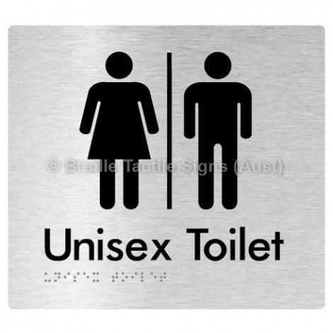Braille Sign Unisex Toilet w/ Air Lock - Braille Tactile Signs (Aust) - BTS03-AL-aliB - Fully Custom Signs - Fast Shipping - High Quality - Australian Made &amp; Owned