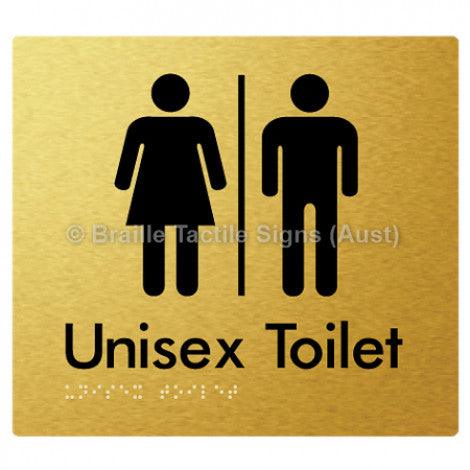 Braille Sign Unisex Toilet w/ Air Lock - Braille Tactile Signs (Aust) - BTS03-AL-aliG - Fully Custom Signs - Fast Shipping - High Quality - Australian Made &amp; Owned