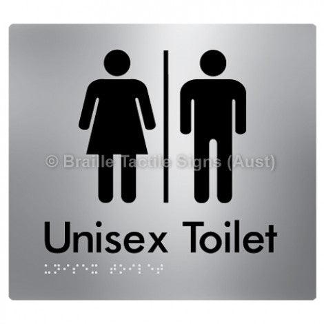Braille Sign Unisex Toilet w/ Air Lock - Braille Tactile Signs (Aust) - BTS03-AL-aliS - Fully Custom Signs - Fast Shipping - High Quality - Australian Made &amp; Owned