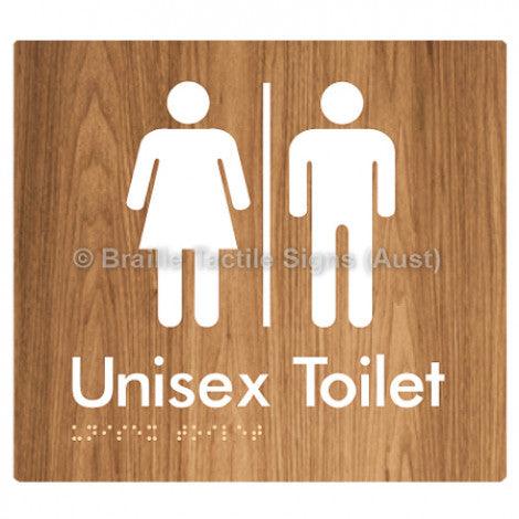 Braille Sign Unisex Toilet w/ Air Lock - Braille Tactile Signs (Aust) - BTS03-AL-wdg - Fully Custom Signs - Fast Shipping - High Quality - Australian Made &amp; Owned