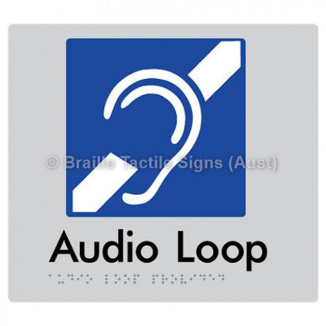 Braille Sign Audio Loop Provided - Braille Tactile Signs (Aust) - BTS07-slv - Fully Custom Signs - Fast Shipping - High Quality - Australian Made &amp; Owned
