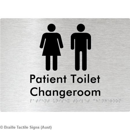 Braille Sign Patient Unisex Toilet Changeroom - Braille Tactile Signs (Aust) - BTS102-aliB - Fully Custom Signs - Fast Shipping - High Quality - Australian Made &amp; Owned