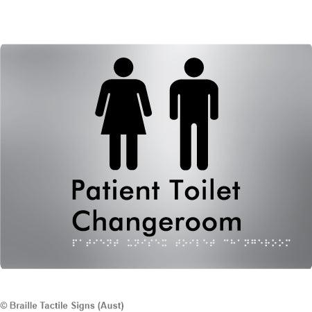Braille Sign Patient Unisex Toilet Changeroom - Braille Tactile Signs (Aust) - BTS102-aliS - Fully Custom Signs - Fast Shipping - High Quality - Australian Made &amp; Owned