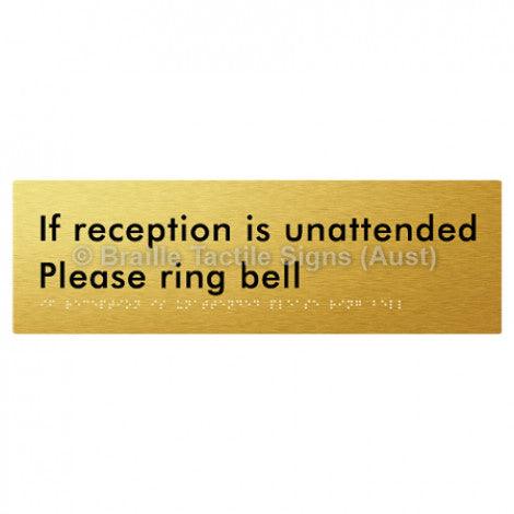Braille Sign If Reception Is Unattended Please Ring Bell - Braille Tactile Signs (Aust) - BTS106-aliG - Fully Custom Signs - Fast Shipping - High Quality - Australian Made &amp; Owned