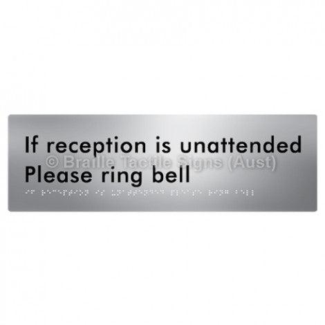 Braille Sign If Reception Is Unattended Please Ring Bell - Braille Tactile Signs (Aust) - BTS106-aliS - Fully Custom Signs - Fast Shipping - High Quality - Australian Made &amp; Owned