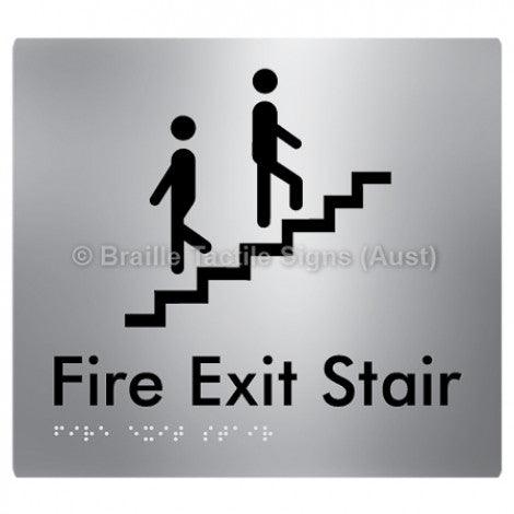 Braille Sign Fire Exit Stair - Braille Tactile Signs (Aust) - BTS108-aliS - Fully Custom Signs - Fast Shipping - High Quality - Australian Made &amp; Owned