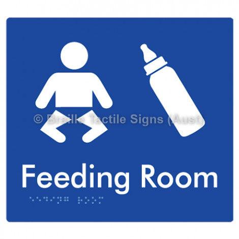 Braille Sign Feeding Room - Braille Tactile Signs (Aust) - BTS109-blu - Fully Custom Signs - Fast Shipping - High Quality - Australian Made &amp; Owned