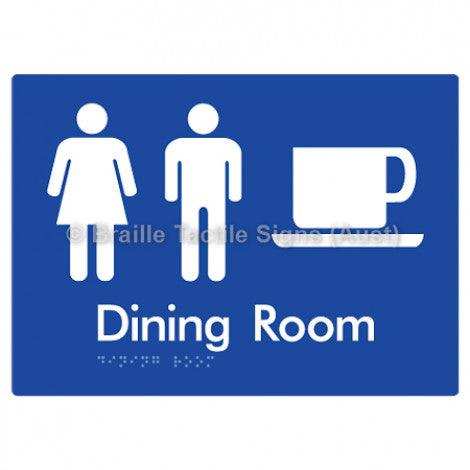 Braille Sign Dining Room - Braille Tactile Signs (Aust) - BTS115-blu - Fully Custom Signs - Fast Shipping - High Quality - Australian Made &amp; Owned