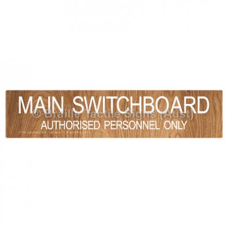 Braille Sign MAIN SWITCHBOARD AUTHORISED PERSONNEL ONLY - Braille Tactile Signs (Aust) - BTS119-wdg - Fully Custom Signs - Fast Shipping - High Quality - Australian Made &amp; Owned