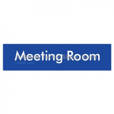 Braille Sign Meeting Room - Braille Tactile Signs (Aust) - BTS120-blu - Fully Custom Signs - Fast Shipping - High Quality - Australian Made &amp; Owned